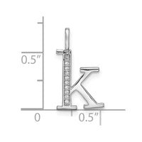 Load image into Gallery viewer, 14K White Gold Diamond Lower Case Letter K Initial Pendant
