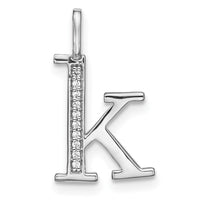 Load image into Gallery viewer, 14K White Gold Diamond Lower Case Letter K Initial Pendant
