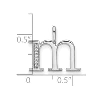 Load image into Gallery viewer, 14K White Gold Diamond Lower Case Letter M Initial Pendant
