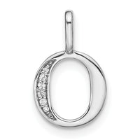 Load image into Gallery viewer, 14K White Gold Diamond Lower Case Letter O Initial Pendant
