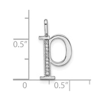 Load image into Gallery viewer, 14K White Gold Diamond Lower Case Letter P Initial Pendant
