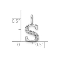 Load image into Gallery viewer, 14K White Gold Diamond Lower Case Letter S Initial Pendant
