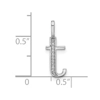Load image into Gallery viewer, 14K White Gold Diamond Lower Case Letter T Initial Pendant
