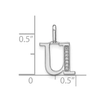 Load image into Gallery viewer, 14K White Gold Diamond Lower Case Letter U Initial Pendant
