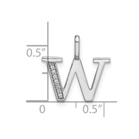 Load image into Gallery viewer, 14K White Gold Diamond Lower Case Letter W Initial Pendant
