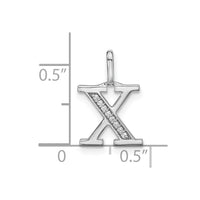 Load image into Gallery viewer, 14K White Gold Diamond Lower Case Letter X Initial Pendant
