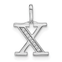 Load image into Gallery viewer, 14K White Gold Diamond Lower Case Letter X Initial Pendant
