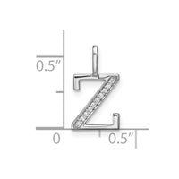 Load image into Gallery viewer, 14K White Gold Diamond Lower Case Letter Z Initial Pendant
