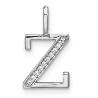 Load image into Gallery viewer, 14K White Gold Diamond Lower Case Letter Z Initial Pendant
