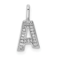 Load image into Gallery viewer, 14K White Gold Diamond Letter A Initial Pendant
