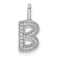 Load image into Gallery viewer, 14K White Gold Diamond Letter B Initial Pendant
