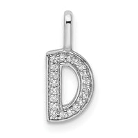 Load image into Gallery viewer, 14K White Gold Diamond Letter D Initial Pendant
