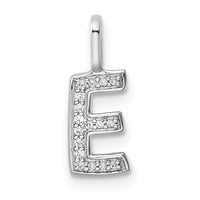 Load image into Gallery viewer, 14K White Gold Diamond Letter E Initial Pendant
