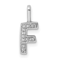 Load image into Gallery viewer, 14K White Gold Diamond Letter F Initial Pendant
