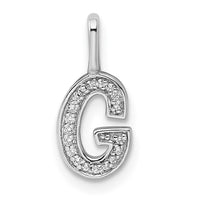 Load image into Gallery viewer, 14K White Gold Diamond Letter G Initial Pendant
