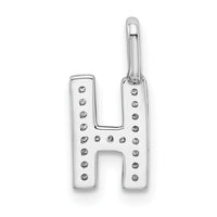Load image into Gallery viewer, 14K White Gold Diamond Letter H Initial Pendant
