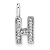 Load image into Gallery viewer, 14K White Gold Diamond Letter H Initial Pendant

