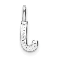 Load image into Gallery viewer, 14K White Gold Diamond Letter J Initial Pendant
