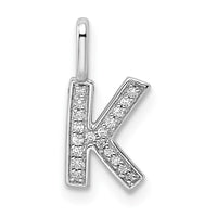 Load image into Gallery viewer, 14K White Gold Diamond Letter K Initial Pendant
