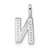 Load image into Gallery viewer, 14K White Gold Diamond Letter N Initial Pendant
