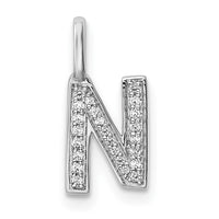Load image into Gallery viewer, 14K White Gold Diamond Letter N Initial Pendant
