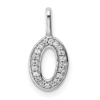 Load image into Gallery viewer, 14K White Gold Diamond Letter O Initial Pendant
