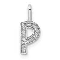 Load image into Gallery viewer, 14K White Gold Diamond Letter P Initial Pendant
