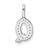 Load image into Gallery viewer, 14K White Gold Diamond Letter Q Initial Pendant
