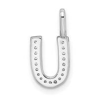 Load image into Gallery viewer, 14K White Gold Diamond Letter U Initial Pendant
