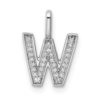 Load image into Gallery viewer, 14K White Gold Diamond Letter W Initial Pendant

