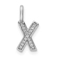 Load image into Gallery viewer, 14K White Gold Diamond Letter X Initial Pendant
