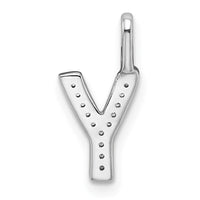 Load image into Gallery viewer, 14K White Gold Diamond Letter Y Initial Pendant
