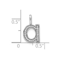 Load image into Gallery viewer, 14K White Gold Diamond Lower Case Letter A Initial Pendant
