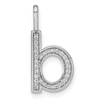 Load image into Gallery viewer, 14K White Gold Diamond Lower Case Letter B Initial Pendant
