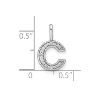 Load image into Gallery viewer, 14K White Gold Diamond Lower Case Letter C Initial Pendant
