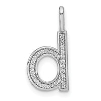 Load image into Gallery viewer, 14K White Gold Diamond Lower Case Letter D Initial Pendant
