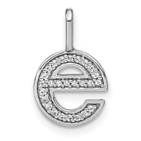 Load image into Gallery viewer, 14K White Gold Diamond Lower Case Letter E Initial Pendant
