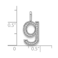 Load image into Gallery viewer, 14K White Gold Diamond Lower Case Letter G Initial Pendant
