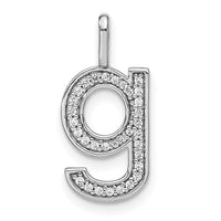 Load image into Gallery viewer, 14K White Gold Diamond Lower Case Letter G Initial Pendant
