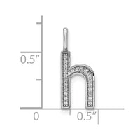 Load image into Gallery viewer, 14K White Gold Diamond Lower Case Letter H Initial Pendant
