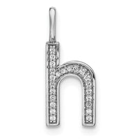 Load image into Gallery viewer, 14K White Gold Diamond Lower Case Letter H Initial Pendant
