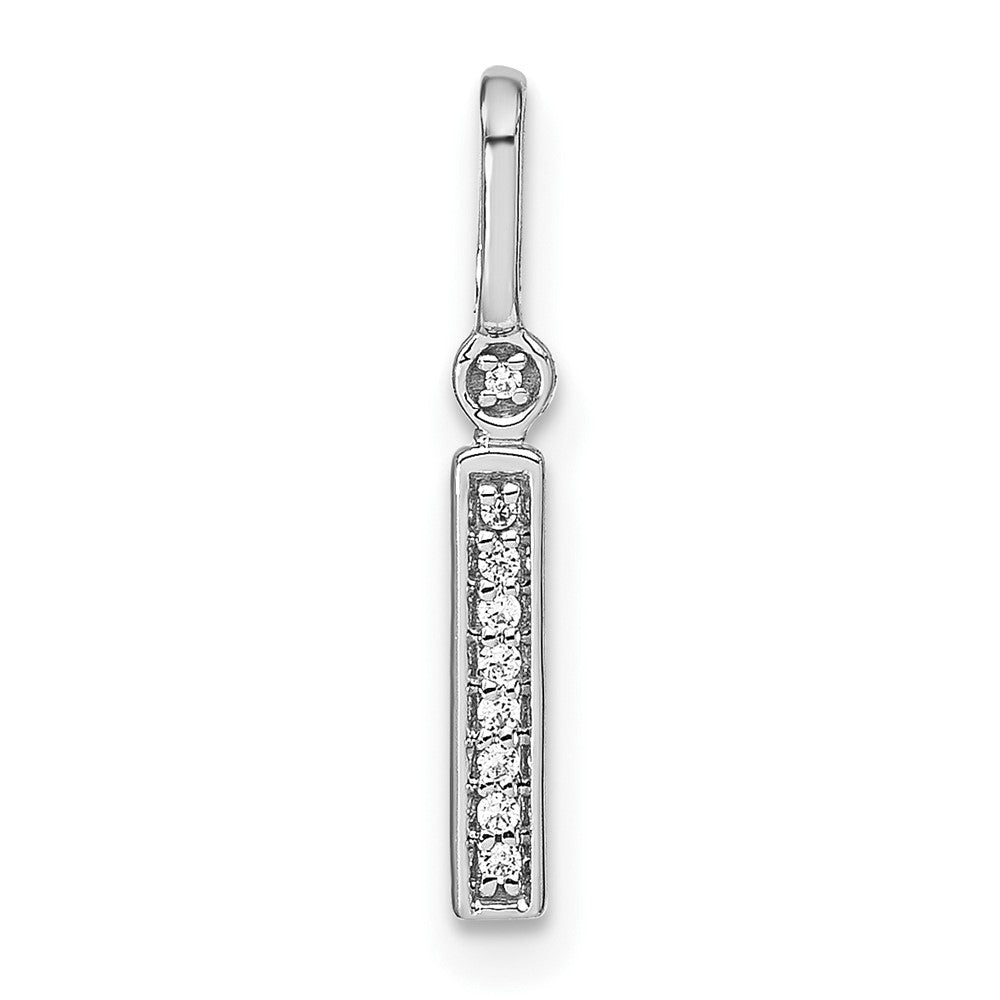 14K White Gold Diamond Lower Case Letter I Initial Pendant