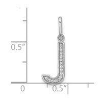 Load image into Gallery viewer, 14K White Gold Diamond Lower Case Letter J Initial Pendant

