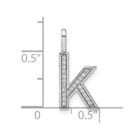 Load image into Gallery viewer, 14K White Gold Diamond Lower Case Letter K Initial Pendant
