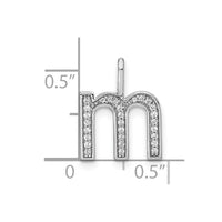 Load image into Gallery viewer, 14K White Gold Diamond Lower Case Letter M Initial Pendant
