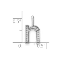 Load image into Gallery viewer, 14K White Gold Diamond Lower Case Letter N Initial Pendant
