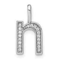 Load image into Gallery viewer, 14K White Gold Diamond Lower Case Letter N Initial Pendant
