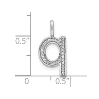 Load image into Gallery viewer, 14K White Gold Diamond Lower Case Letter Q Initial Pendant
