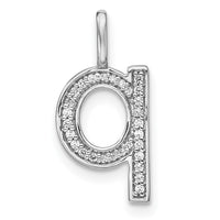 Load image into Gallery viewer, 14K White Gold Diamond Lower Case Letter Q Initial Pendant
