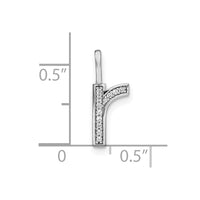 Load image into Gallery viewer, 14K White Gold Diamond Lower Case Letter R Initial Pendant
